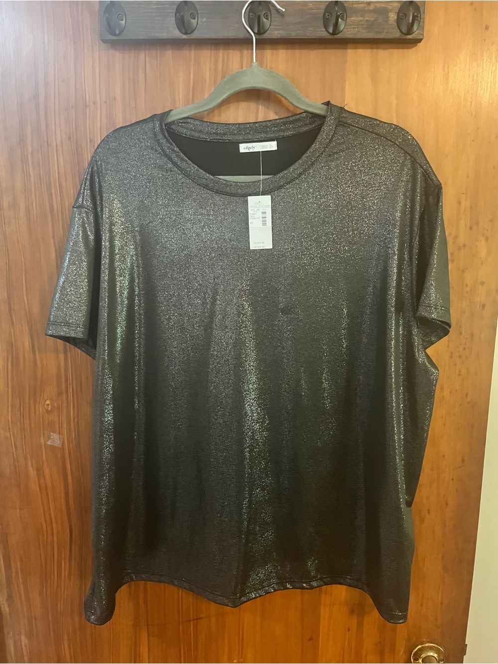 Maurice’s A New Day Shimmery Black Short-Sleeve Tee 2x NWT
